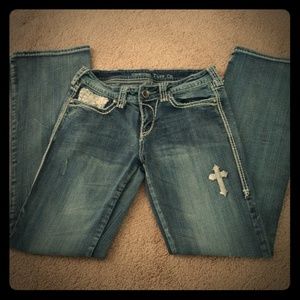 Women's Cowgirl Tuff Shimmer Cross Jeans 28x33